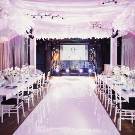 Prepared wedding hall  in delicate design